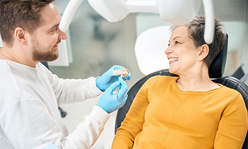 Older female patient visiting her dentist